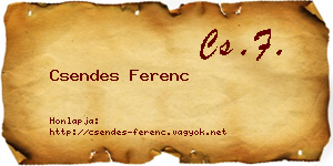 Csendes Ferenc névjegykártya