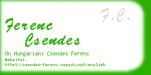 ferenc csendes business card